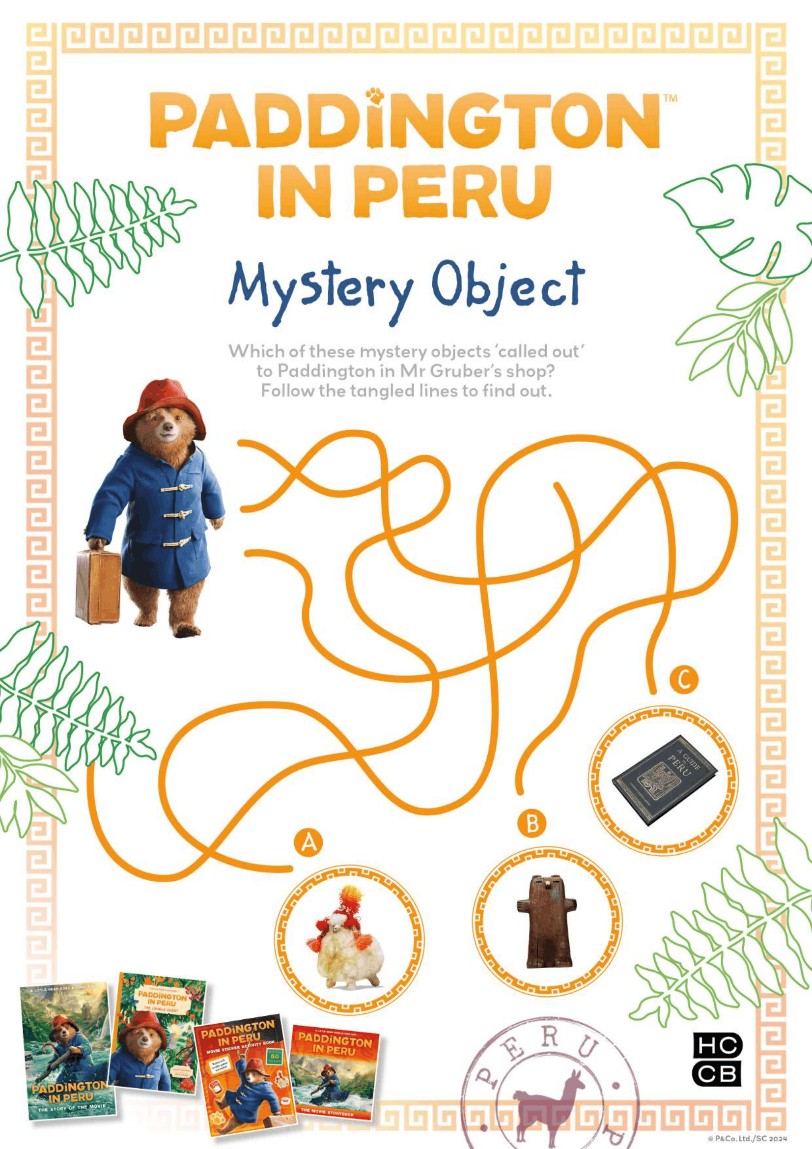 Free printable Paddington in Peru activity pack